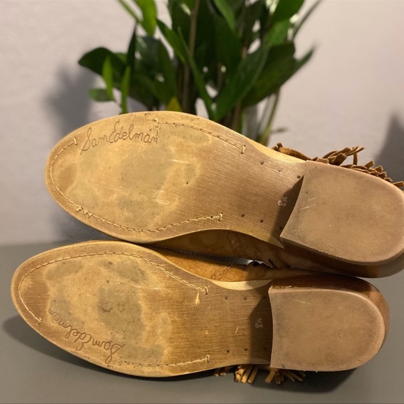 Sam Edelman 'Paige' Fringe Ankle Booties in Cinnamon Size 8.5 Boho Chic Western - Picture 3 of 9